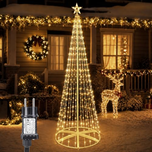 Sapin lumineux extérieur à LED avec étoile - 2,1 m - 298 LED