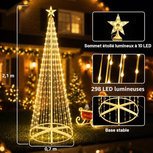 Sapin lumineux extérieur à LED avec étoile - photo 6