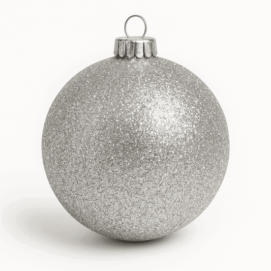 Boule de Noël pailletée argent