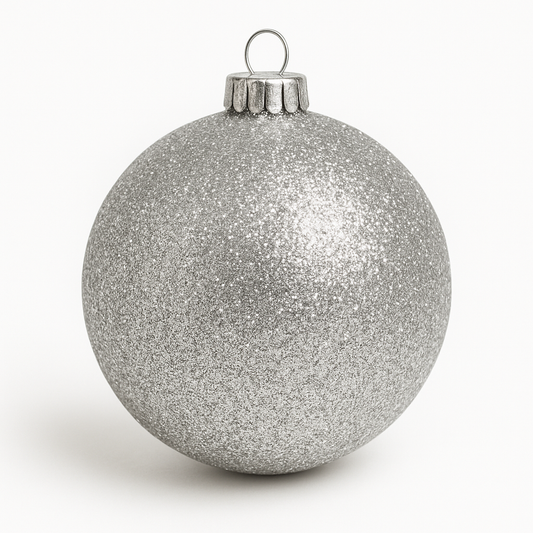 Boule de Noël pailletée argent