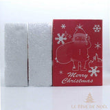 Boîte d'emballage rouge de la boule à neige, Père Noël illustré, à côté de mousse de protection
