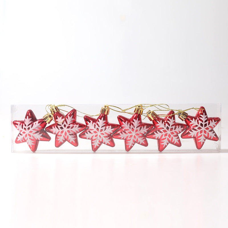 Étoile de Noël : Etoile rouge avec flocons 