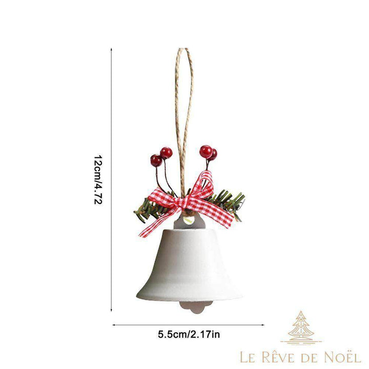 Schéma des dimensions de la cloche blanche : 12 cm de haut, 5,5 cm de large