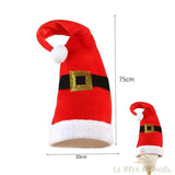 Bonnet de Noël en forme de jambes rouges avec large ceinture noire à boucle dorée, 30 cm
