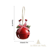 Schéma des dimensions du grelot rouge : 12 cm de haut, 5,5 cm de large