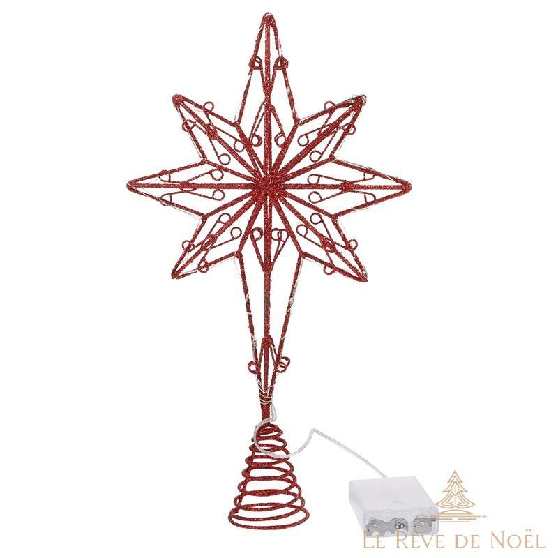 Cimier de sapin de Noël lumineuse : Etoile 