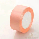 Ruban satin de Noël rose pêche pâle, bobine à la brillance satinée