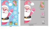 Sticker Père Noël rose qui passe la tête et salue de la main, corps à moitié caché