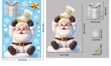 Sticker Père Noël blanc assis équilibrant une chaussette sur la tête, planche cotée