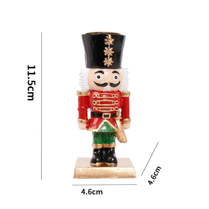 Schéma des dimensions du casse-noisette épée : 11,5 cm de haut, socle de 4,6 x 4,6 cm