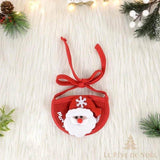 Bavoir rouge pour chien avec visage du Père Noël en relief et flocon de neige brodé