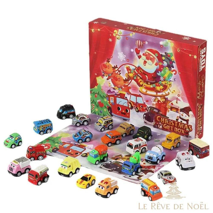 Coffret Christmas Gift Box et voitures miniatures avec de grands yeux sur le pare-brise