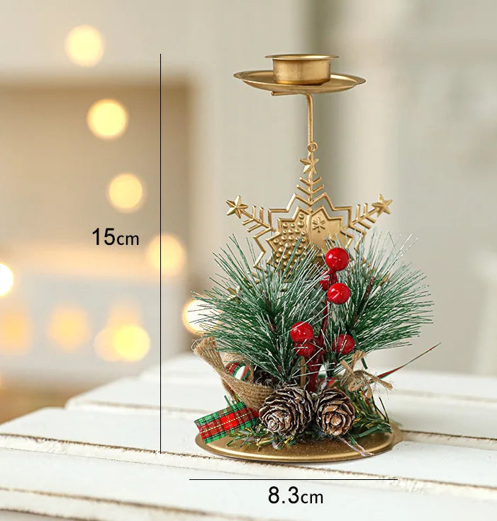 Bougeoir doré Noël