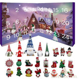 Calendrier de l'avent déco : boîte numérotée entourée de lutins, figurines et breloques
