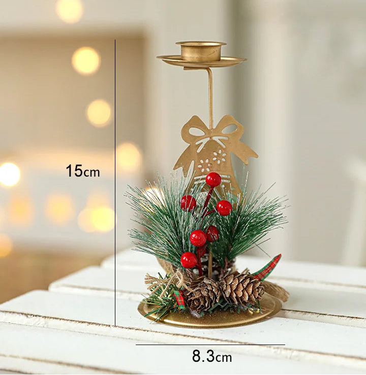 Bougeoir doré Noël