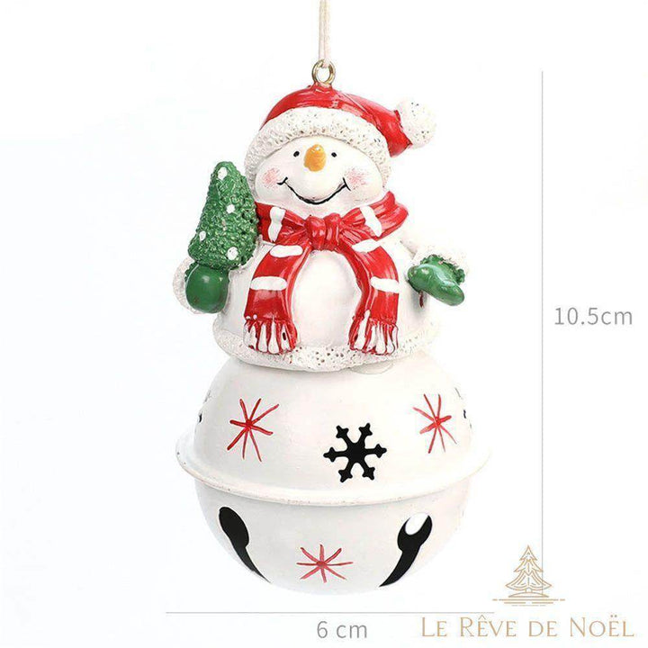 Cloche de Noël : Grelot Bonhomme de Neige