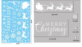 Schéma des dimensions : stickers traîneau du Père Noël et texte Merry Christmas, 20 x 30 cm