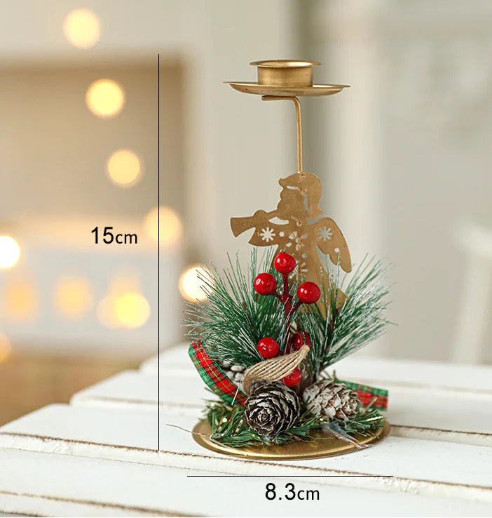 Bougeoir doré Noël