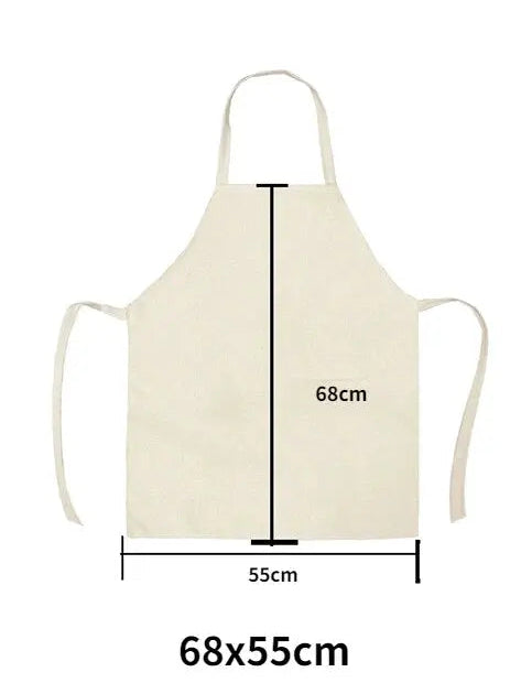Schéma des dimensions du tablier Mère Noël : 68 cm de hauteur sur 55 cm de largeur
