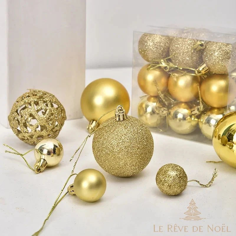 Lot de 100 boules de Noël or