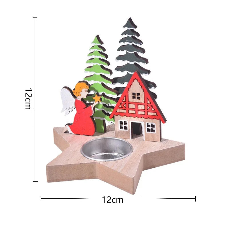 Bougeoir en bois Noël