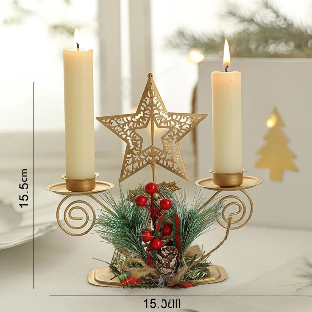 Bougeoir doré Noël