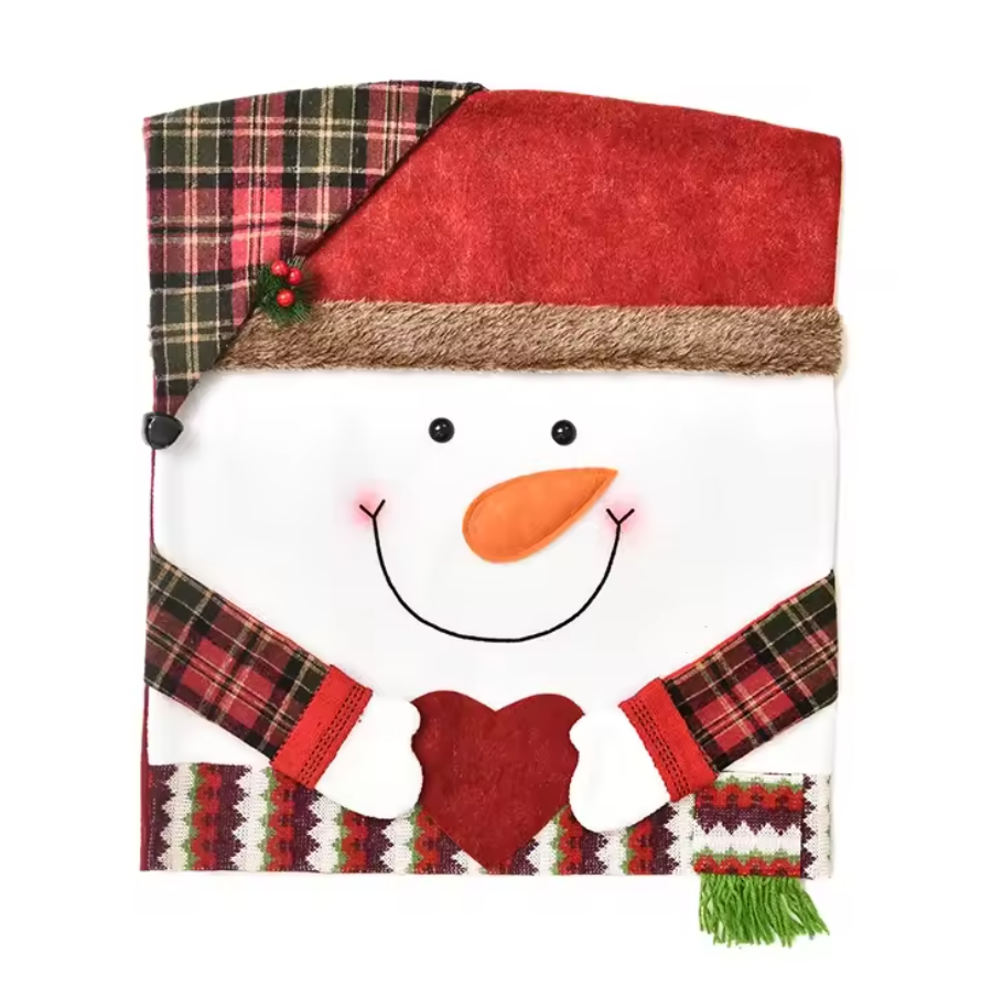 Housse De Chaise Noël - Bonhomme de neige