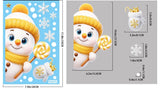 Sticker gros plan sur un bonhomme de neige tenant une sucette torsadée, planche cotée