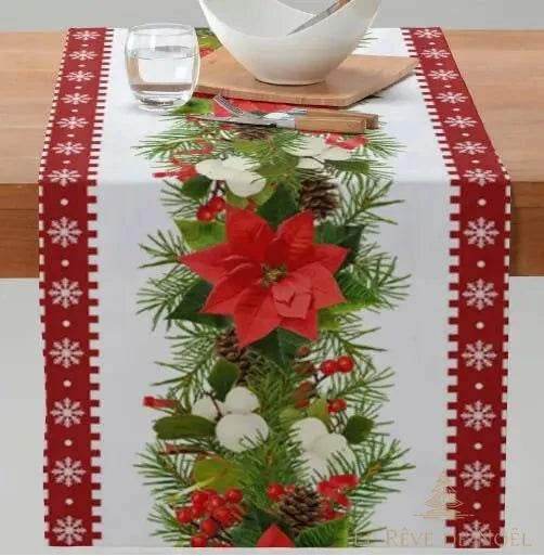 Chemin de table Noël vert