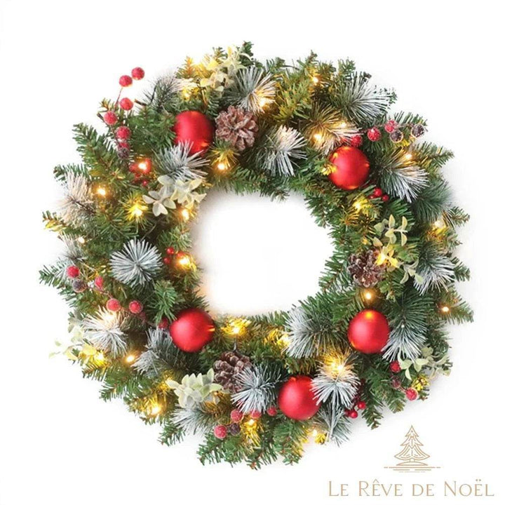 Couronne de noël illuminée extérieur