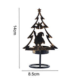 Schéma coté du bougeoir sapin silhouette Père Noël en métal : 14 cm de hauteur, 8,5 cm de largeur