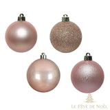 boules de Noel roses 6 cm 