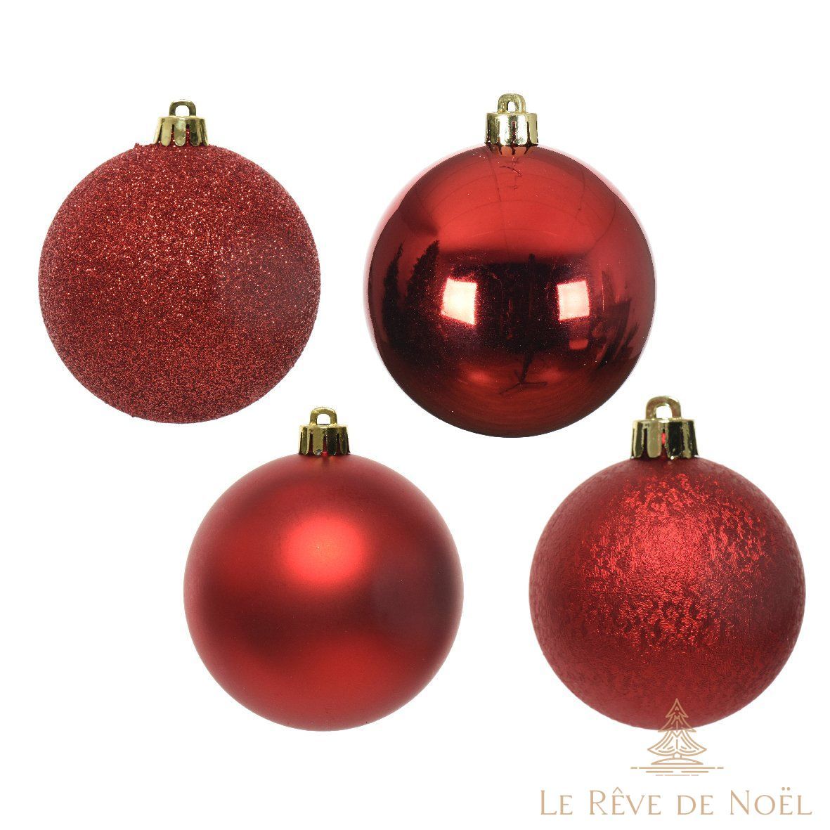 boules de Noël rouges 6 cm