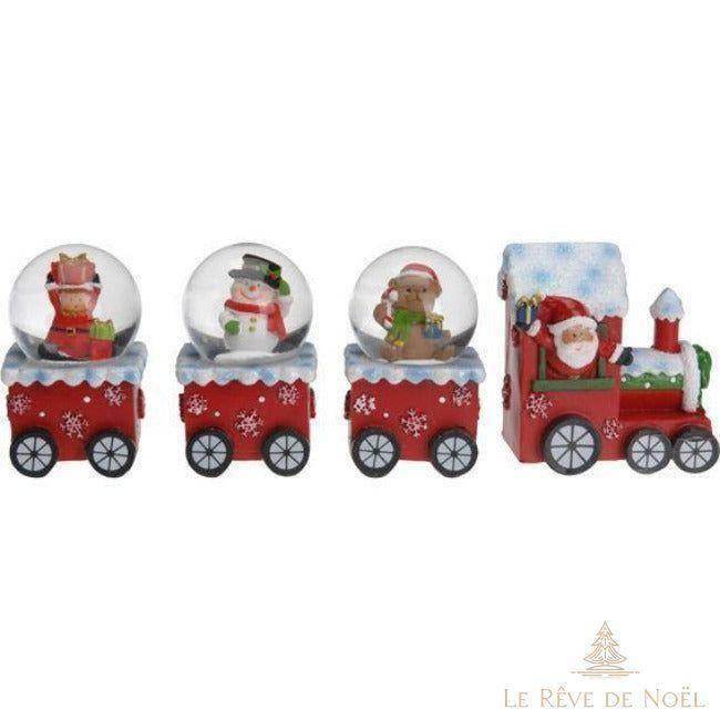 Train de Noël boule à neige