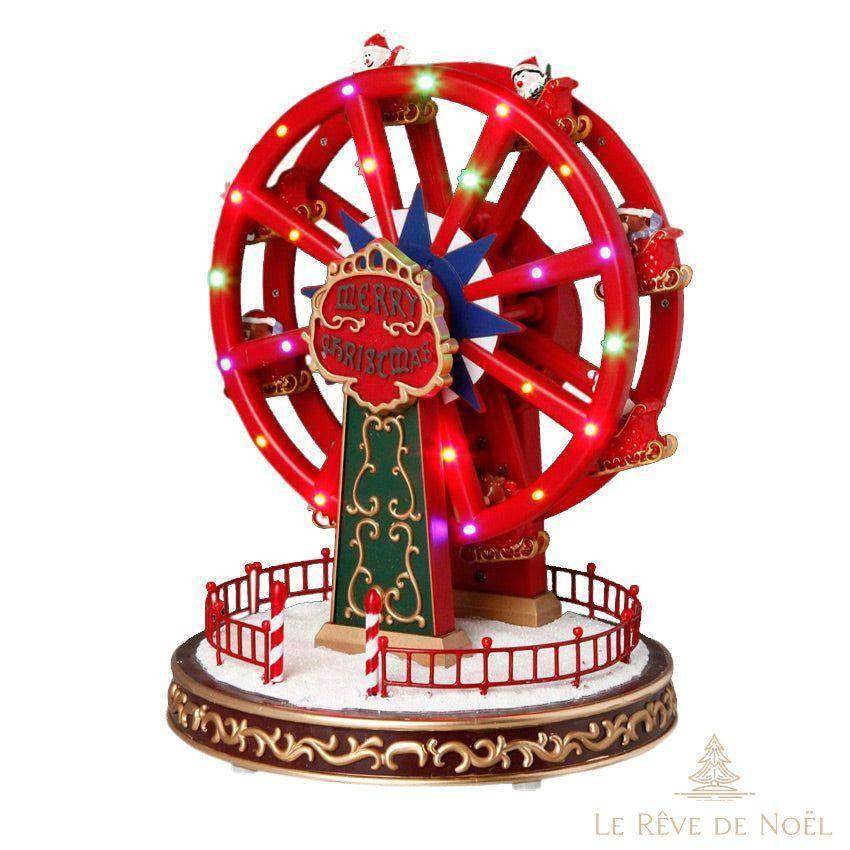 1 Grande roue ancienne en tôle lithographiée fête foraine, village noël 1 Grande roue ancienne en tôle lithographiée fête foraine, village noël