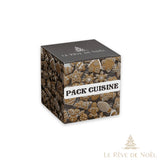 Boîte cadeau cubique à motif biscuits pain d'épice, bandeau Pack Cuisine