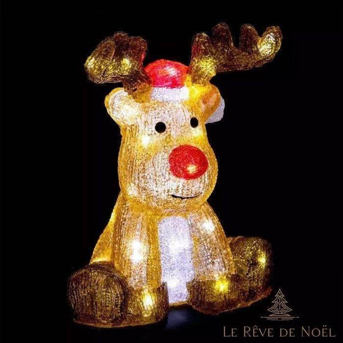 Renne lumineux de Noël en acrylique 