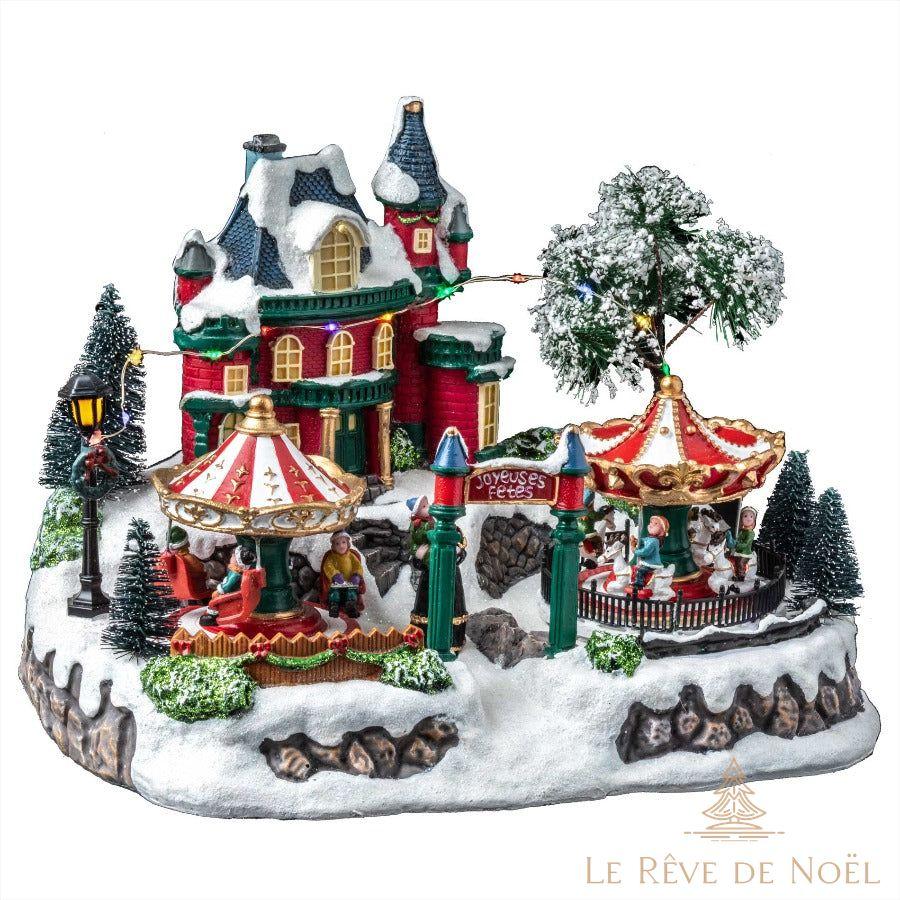 Village lumineux de Noël Manège Le rêve de Noël