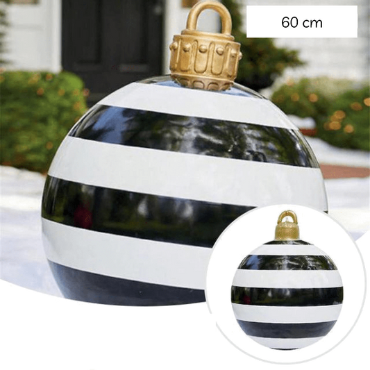 Boule de Noël gonflable 60 cm - Rayures noires