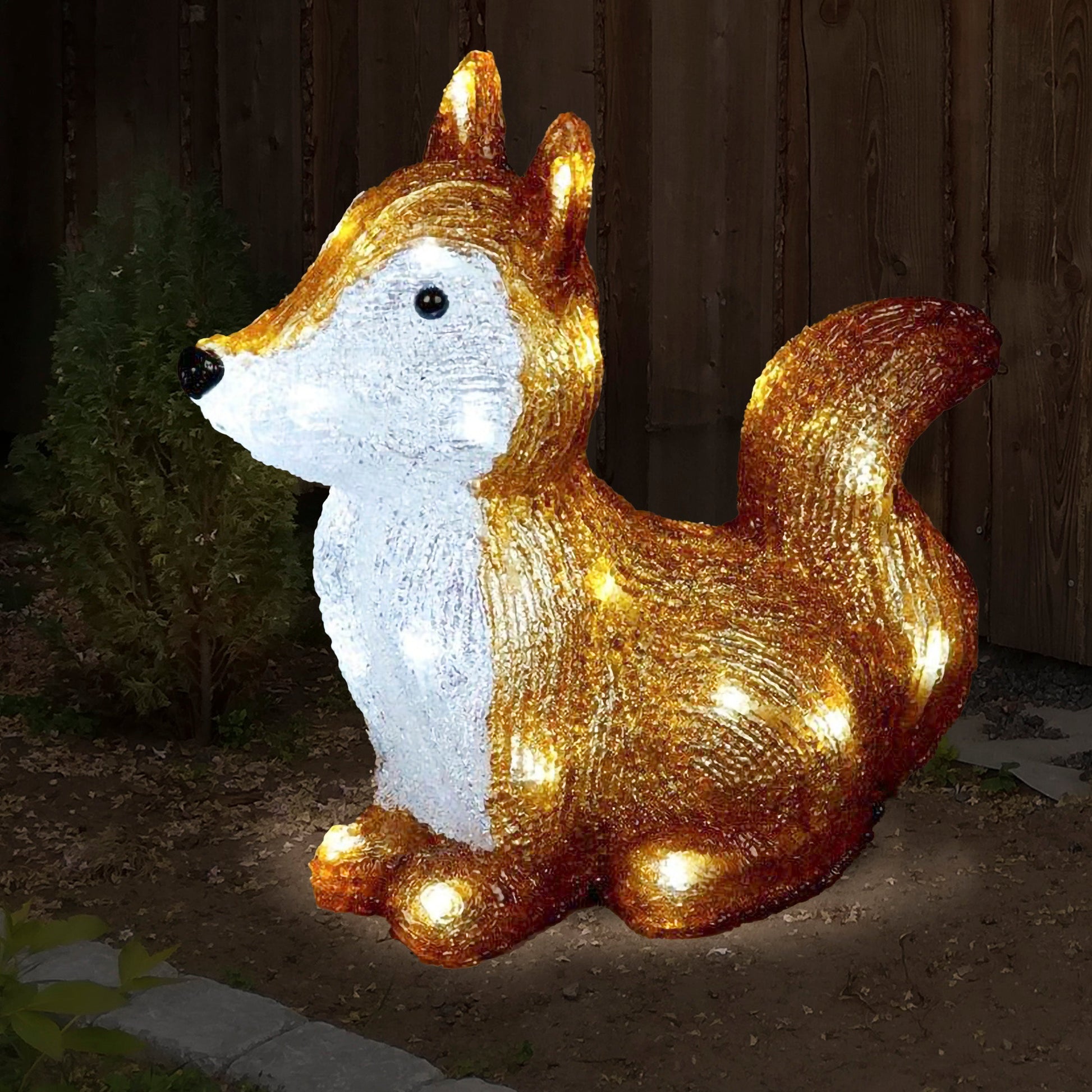 Fox acrylique avec 30 LED blancs sur glace
