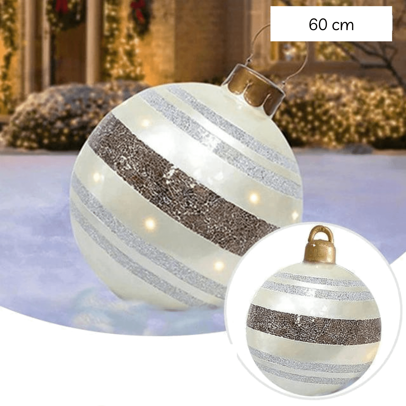 Boule de Noël gonflable 60 cm - Argent
