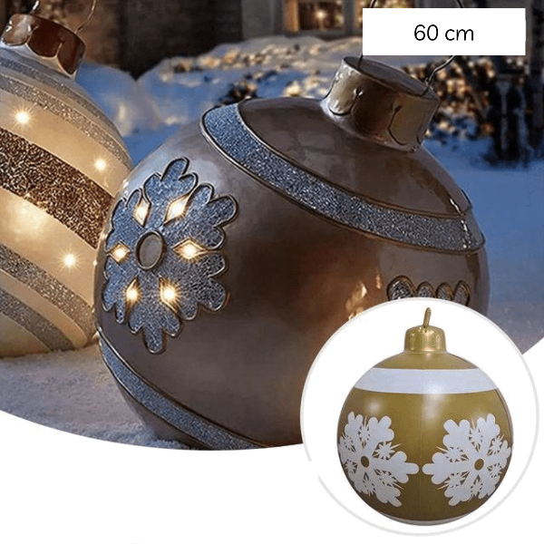 Boule de Noël gonflable 60 cm - Flocon or