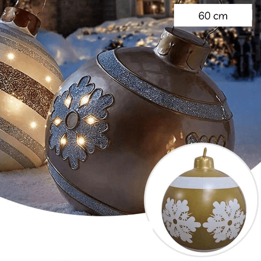 Boule de Noël gonflable 60 cm - Flocon or
