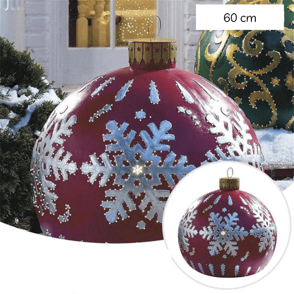 Boule de Noël gonflable 60 cm - Flocon rouge