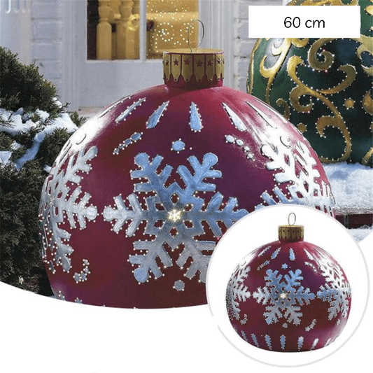 Boule de Noël gonflable 60 cm - Flocon rouge
