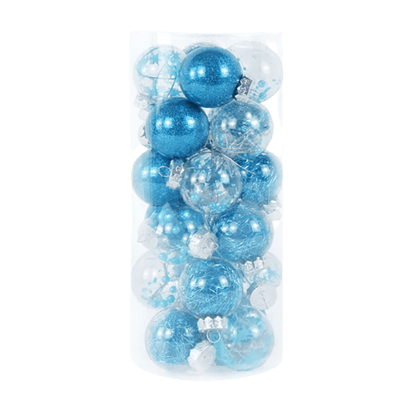 Lot de 24 boules création 6cm - Bleu - Décorations de Noël