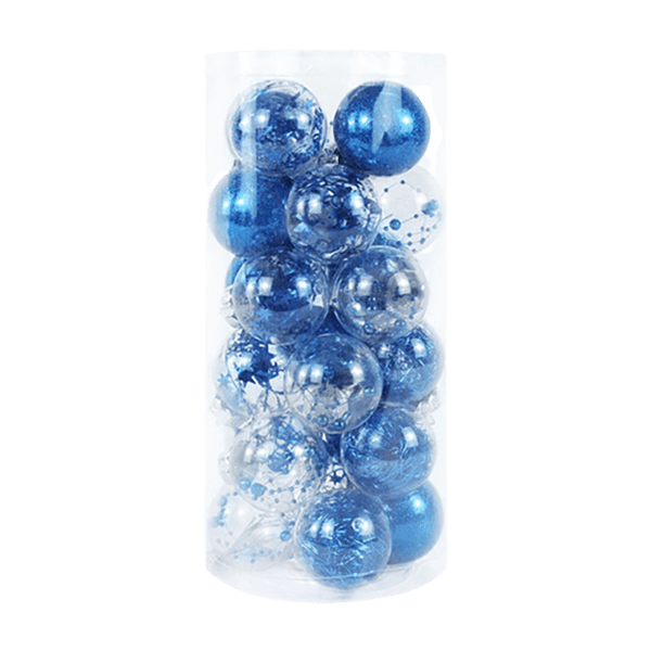 Lot de 24 boules création 6cm - Bleu foncé - Décorations de Noël