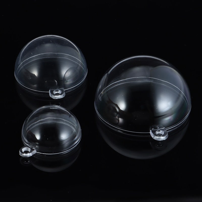 Boule plastique transparente en deux parties