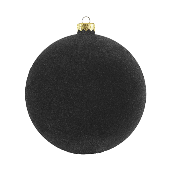 Boule fantaisie velours - Noir - Décorations de Noël