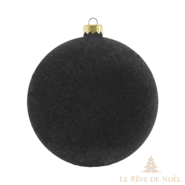 Boule fantaisie velours - Noir - Décorations de Noël